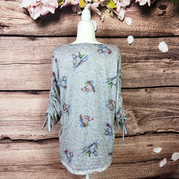 SOLD 🛍️ One World Women's Gray Snowman Printed Rolled Sleeve Sweater XL - Picture 7 of 8
